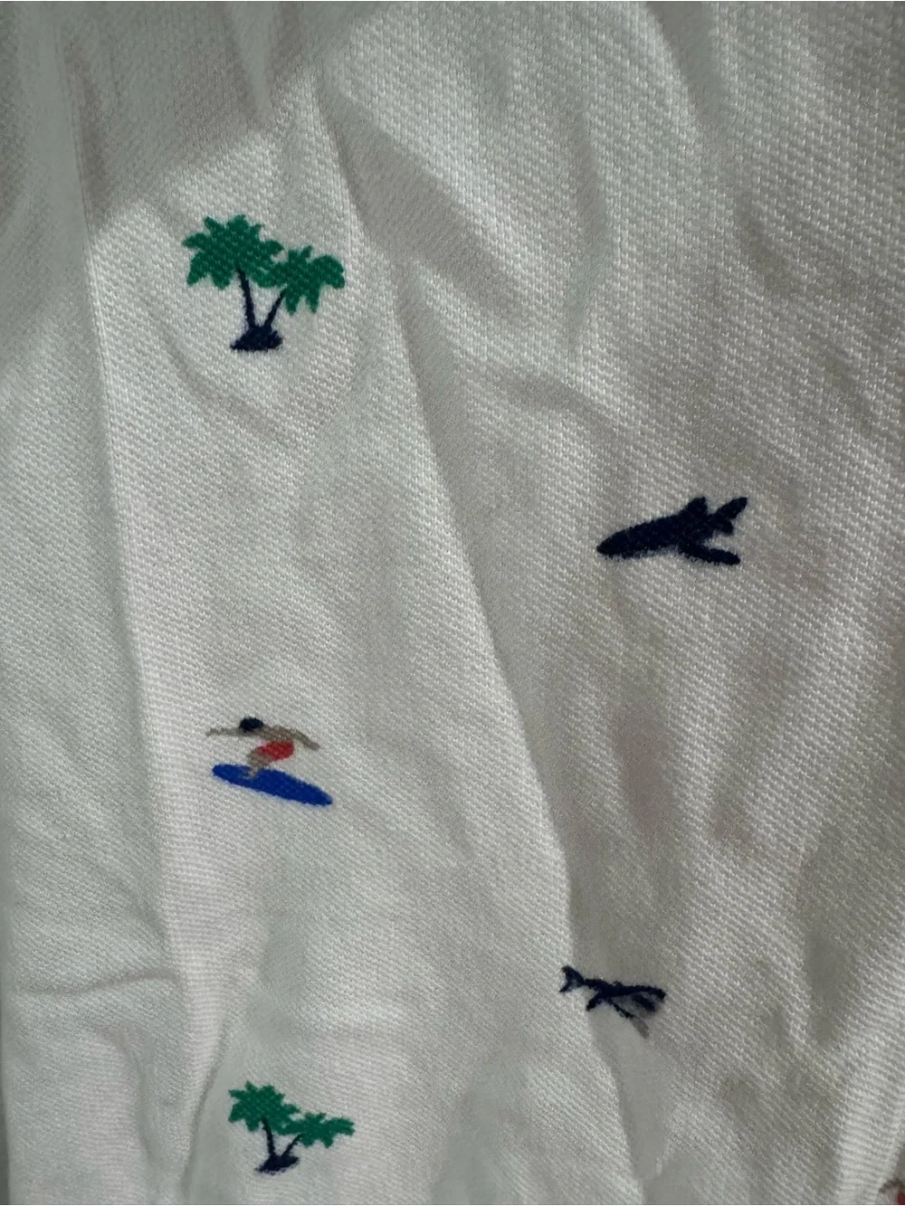 GAP White Polo with Surf and Palm Embroidery